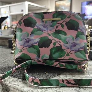 Steve Madden Pink and Green Floral Crossbody Bag